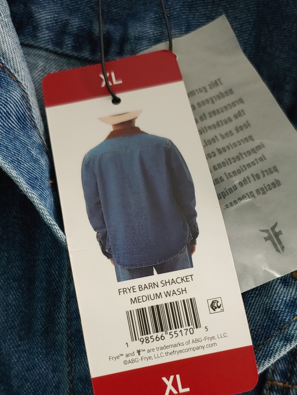 Frye Denim Barn Shacket Men's NWT Chore Jacket Brown Corduroy Collar Size XL - Picture 4 of 7
